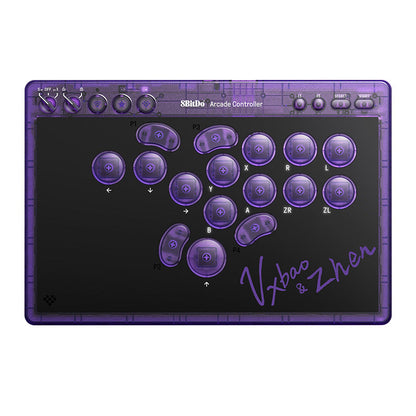 8BitDo Arcade Controller - Transparent Purple Signature Edition Collector Gaming Gear