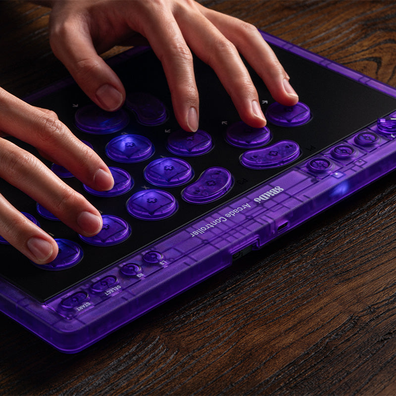 8BitDo Arcade Controller - Transparent Purple Signature Edition Collector Gaming Gear